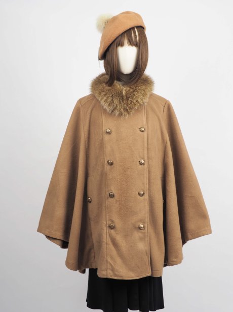 เช่าเสื้อโค้ทผู้หญิง รุ่น Pecan Brown Cape Coat	2009GCL829FABR1