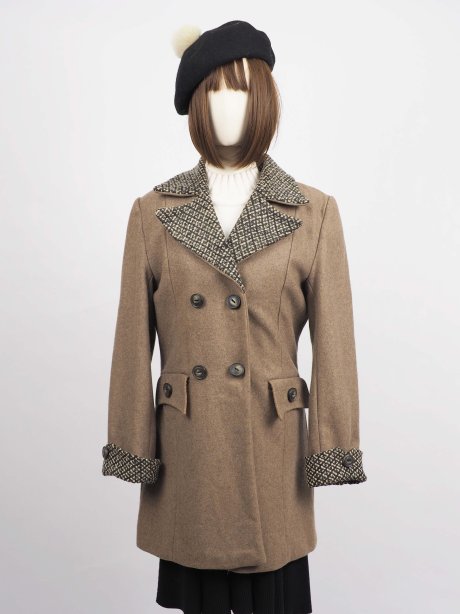 เช่าเสื้อโค้ทผู้หญิง รุ่น Vintage Twill Brown Peacoat	2009GCL834FABR1