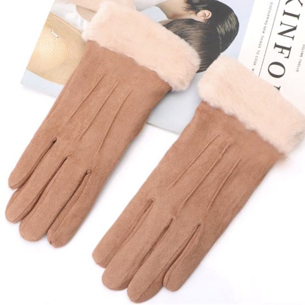 GL-005 ถุงมือกันหนาวบุขนแต่งเฟอร์ทัชสกรีน