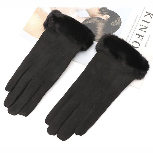 GL-004 ถุงมือกันหนาวบุขนแต่งเฟอร์ทัชสกรีน