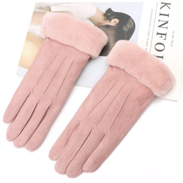 GL-003 ถุงมือกันหนาวบุขนแต่งเฟอร์ทัชสกรีน