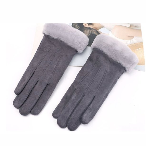 GL-002 ถุงมือกันหนาวบุขนแต่งเฟอร์ทัชสกรีน