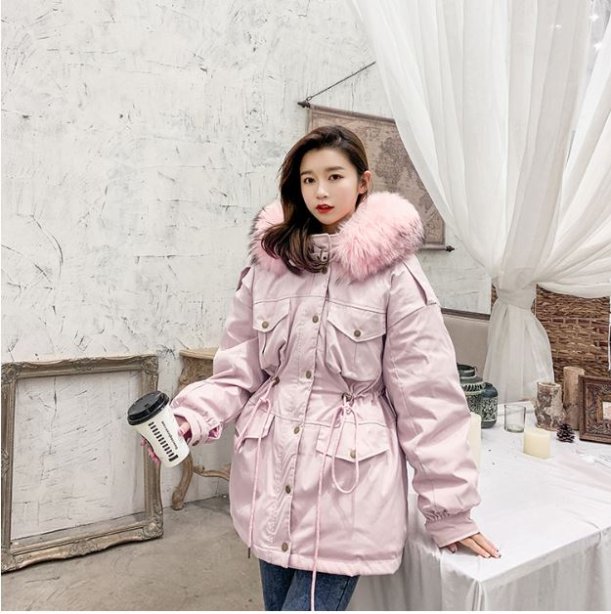 เช่าเสื้อขนเป็ดรุ่น  Bougainvillaea Fur Hooded Down Jacket	0909GCL519DSPK6XL1