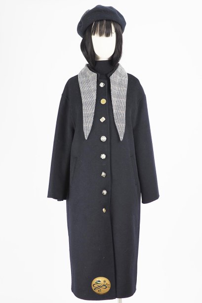 เช่าเสื้อโค้ทผู้หญิง รุ่น  Japanese Raven Top Coat with Scarf	902GCL249FABKM1