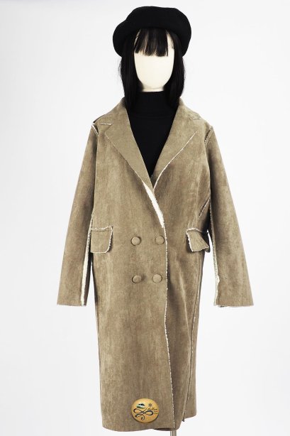 เช่าเสื้อกันหนาว รุ่น  Faux Suede Western White Straight Coat 905GCL401FAWHXL1