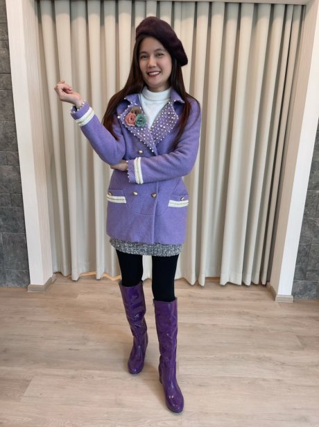 เช่าเสื้อโค้ทผู้หญิง รุ่น  *** Limited Edition ***  Lilac Peacoat  2009GCL824FAPP1
