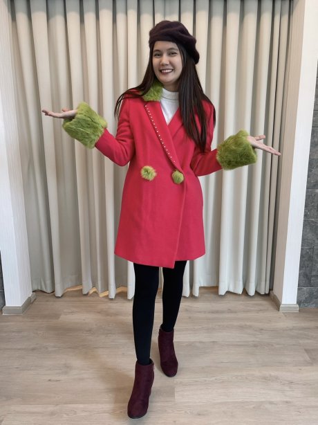 เช่าเสื้อโค้ทผู้หญิง   รุ่น  *** Limited Edition ***  Red Rosella Double Breasted Coat	2101GCL924FAPK1