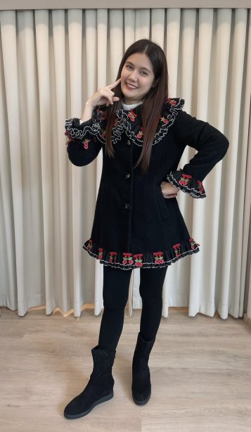 เช่าเสื้อโค้ทผู้หญิง  รุ่น *** Limited Edition ***  Pirate Black Single Breasted Coat	2107CL1191FABK1
