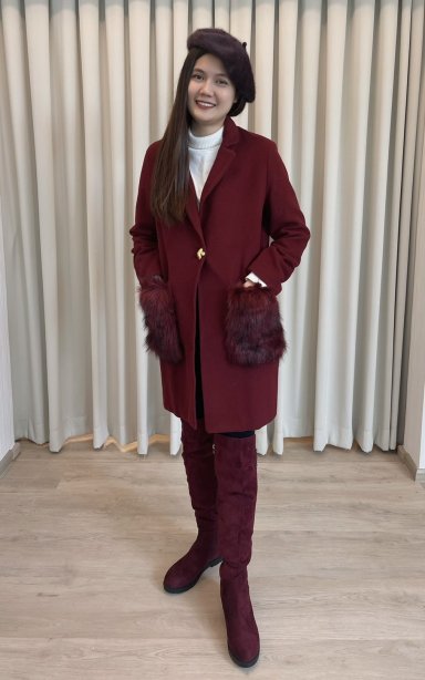 เช่าเสื้อโค้ทผู้หญิง  รุ่น Sun Kissed Coral Single Breasted Coat	2107GCL1220FARE1