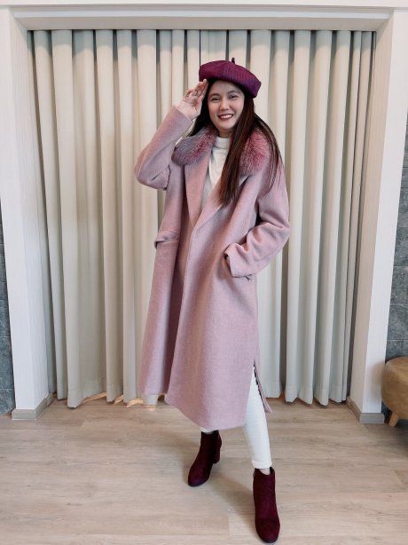 เช่าเสื้อโค้ทผู้หญิง  รุ่น  Geranium Pink Single Breasted Coat	2101GCL925FAPK1