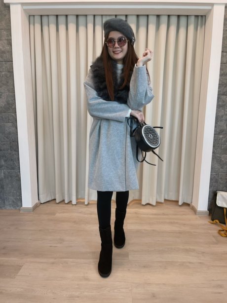 เช่าเสื้อกันหนาว รุ่น Cappuccino Foam Single Breasted Coat	2108GCL1537FACR1