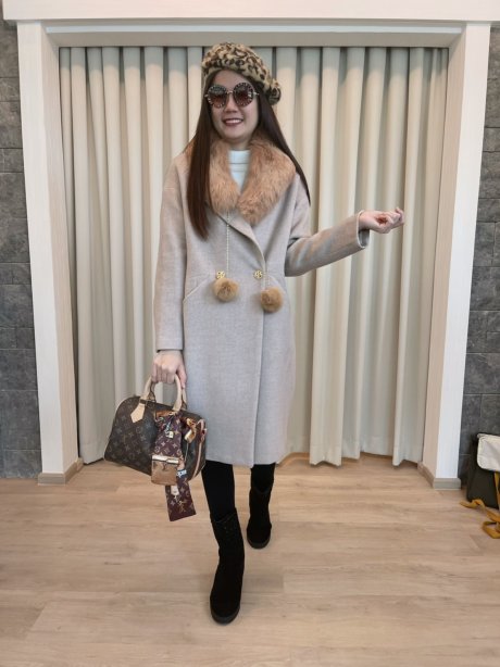 เช่าเสื้อกันหนาว รุ่น Silver Peony Single Breasted Coat	2108GCL1538FAPK1