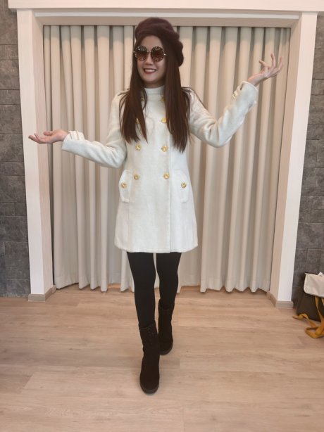 เช่าเสื้อโค้ทผู้หญิง รุ่น Cannoli Cream Pea Coat	2009GCL845FACR1