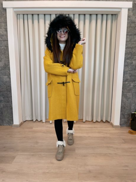 เช่าเสื้อกันหนาว รุ่น Candlelight Orange Duffle Hoodle Coat	2108GCL1446FAYE1