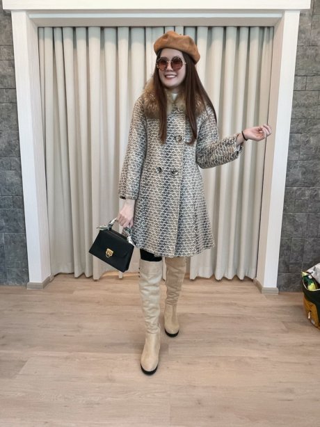 เช่าเสื้อกันหนาว รุ่น  Amberlight Brown Double Breasted Coat	2108GCL1524FABR1