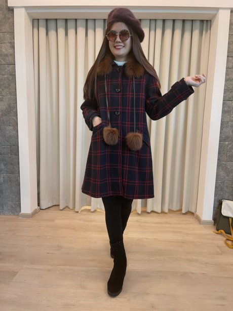 เช่าเสื้อโค้ทผู้หญิง  รุ่น  Rich navy and Equestrian Red Plate  Pea Coat	2101GCL883FAMX1