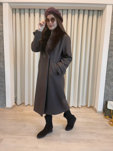 เช่าเสื้อกันหนาว รุ่น Chocolate Brown Single Breasted Coat	2108GCL1462FABR1