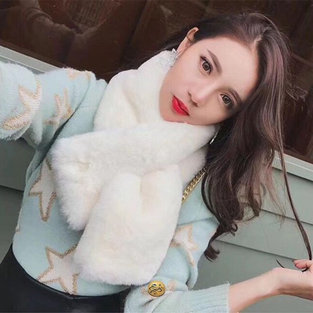 SC-016 ผ้าพันคอขนกระต่ายเทียมสไตล์เกาหลี  