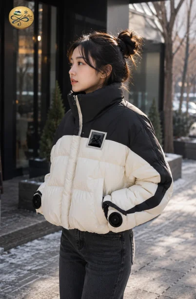 เช่าเสื้อกันหนาว รุ่น Arctic Contrast Hooded Puffer Jacket WINTERCLOTHFA0122