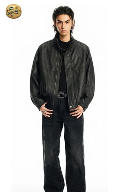 เช่าเสื้อกันหนาว รุ่น Furry Leather Jacket Maillard Black  WINTERCLOTHFA0108 / WINTERCLOTHFA0158
