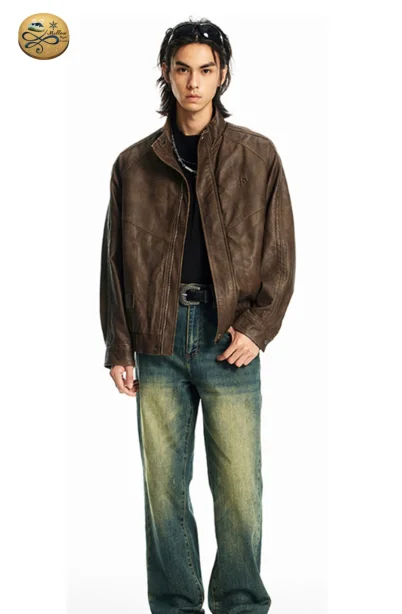 เช่าเสื้อกันหนาว รุ่น Furry Leather Jacket Maillard Brown  WINTERCLOTHFA0107 / WINTERCLOTHFA0299