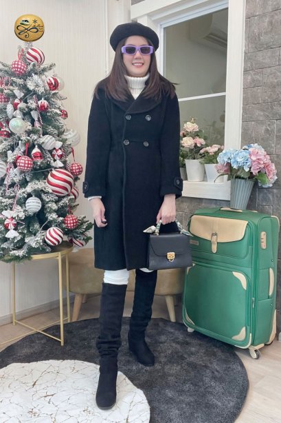 เช่าเสื้อกันหนาว รุ่น  Stretch Limo Double Breasted Coat	2108GCL1519FABK1