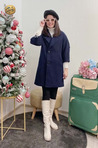เช่าเสื้อโค้ทผู้หญิง  รุ่น Bellwether Blue Single Breasted Coat	2107GCL1348FANA1