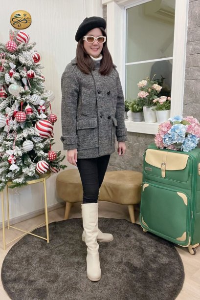 เช่าเสื้อกันหนาว รุ่น  Lava Smoke Double Breasted Coat	2108GCL1522FADG1