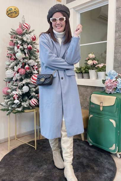 เช่าเสื้อกันหนาว รุ่น Prussian Blue Single breasted Coat	2209GCL2001FABL1