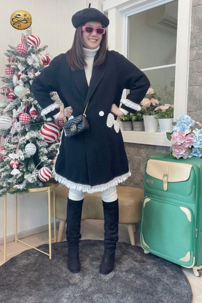 เช่าเสื้อโค้ทผู้หญิง  รุ่น  Simple Buttom Up Coat	2103GCL1022FABK1