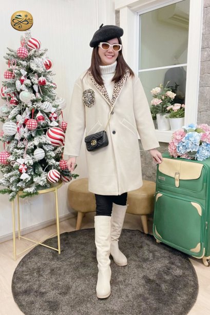 เช่าเสื้อโค้ทผู้หญิง รุ่น  Gardenia Cream Single Breasted Coat	2107GCL1099FACR1