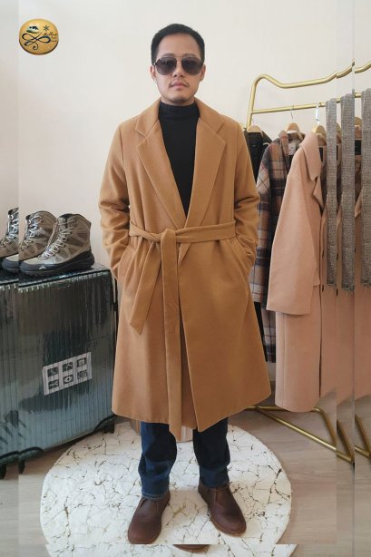 เช่าเสื้อโค้ทผู้ชาย  รุ่น Tawny Birch Single Breasted Coat	2107GCL1123FABR1