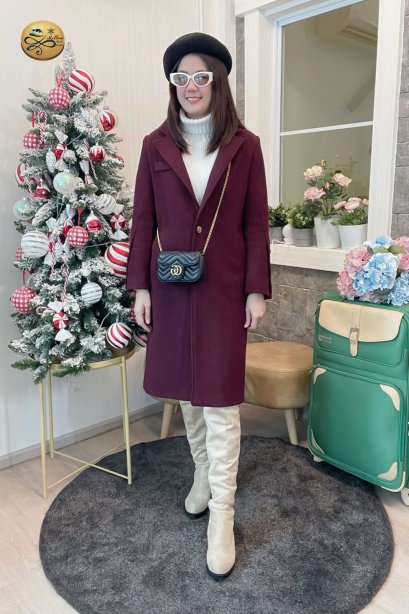 เช่าเสื้อโค้ทผู้หญิง  รุ่น  Equestrian Red Single Breasted Coat	2107GCL1132FARE1
