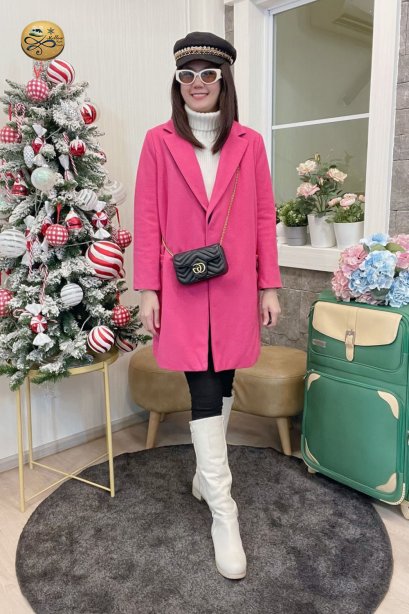 เช่าเสื้อโค้ทผู้หญิง  รุ่น  Pink Cosmos Single Breasted Coat	2107GCL1148FAPK1