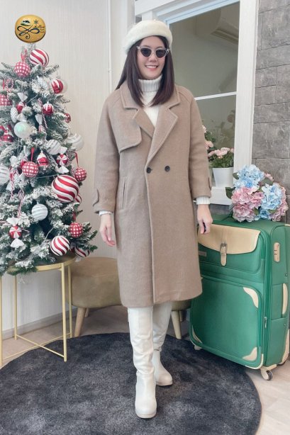 เช่าเสื้อโค้ทผู้หญิง  รุ่น Cambridge Brown Single Breasted Coat	2107GCL1212FABR1