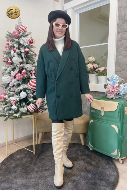 เช่าเสื้อโค้ทผู้หญิง  รุ่น Green Chesapeake Bay Double Breasted Coat	2107GCL1217FAGN1