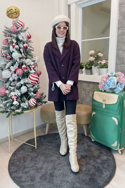 เช่าเสื้อโค้ทผู้หญิง รุ่น Queen of Night Single Breasted Coat	2107GCL1269FAPP1