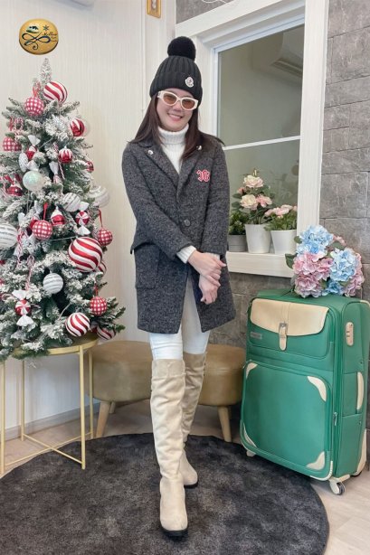 เช่าเสื้อโค้ทผู้หญิง รุ่น Forged Iron Double Breasted Coat	2107GCL1320FAGY1