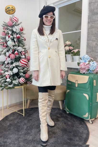 เช่าเสื้อโค้ทผู้หญิง รุ่น Cannoll Cream Single Breasted Coat	2107GCL1347FACR1
