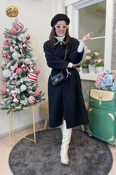 เช่าเสื้อกันหนาว รุ่น  Anthracite Black Single Breasted Coat	2107GCL1361FABK1