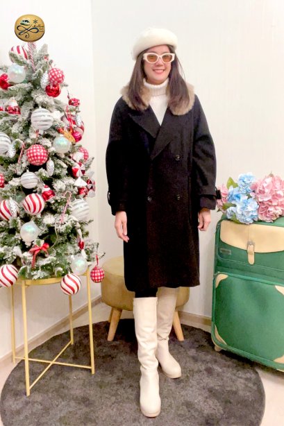 เช่าเสื้อโค้ทผู้หญิง รุ่น  Anthracite Black Single Breasted Coat	2107GCL1386FABK1