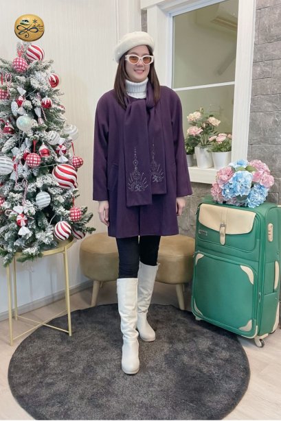 เช่าเสื้อกันหนาว รุ่น  Praachute Purple  Single Breasted Coat	2108GCL1438FAPP1)