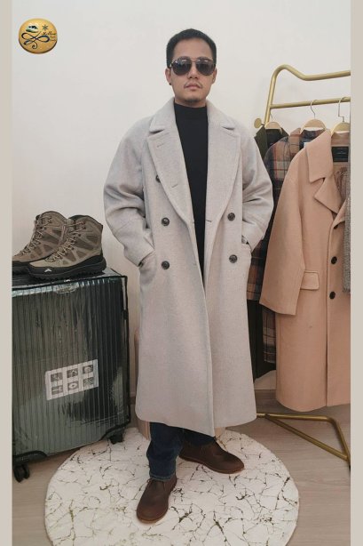 เช่าเสื้อกันหนาว รุ่น Lilac gray Double Breasted Coat	2108GCL1444FAGY1