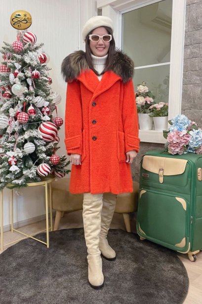 เช่าเสื้อกันหนาว รุ่น Orangutan Orange Single Breasted Coat	2108GCL1447FAOR1