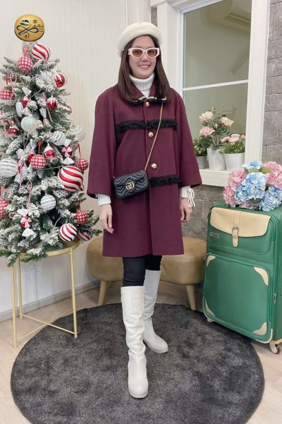 เช่าเสื้อกันหนาว รุ่น Blood Red Single Breasted Coat	2108GCL1452FARE1