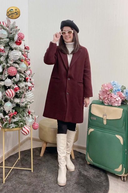 เช่าเสื้อกันหนาว รุ่น Karanda Red Single Breasted Coat	2108GCL1472FARE1