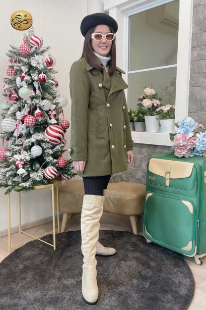 เช่าเสื้อกันหนาว รุ่น Garden Green  Double Breasted Coat	2108GCL1481FAGN1