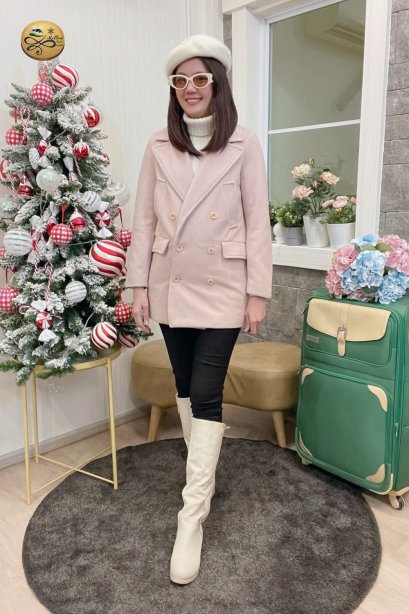 เช่าเสื้อกันหนาว รุ่น Rose Quartz Double Breasted Coat	2108GCL1482FAPK1