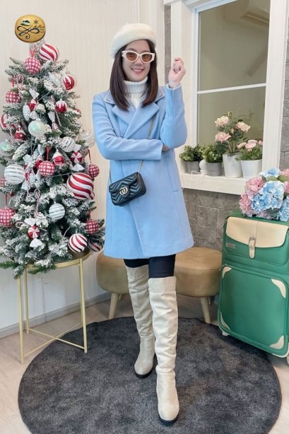 เช่าเสื้อกันหนาว รุ่น Ashleigh Blue Single Breasted Coat	2108GCL1483FABL1
