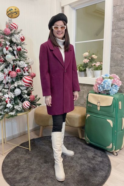 เช่าเสื้อกันหนาว รุ่น Italian Plum Single Breasted Coat	2108GCL1511FAPP1